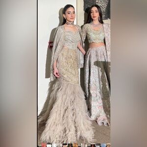 Glamorous Cream Embellished Wedding Dress